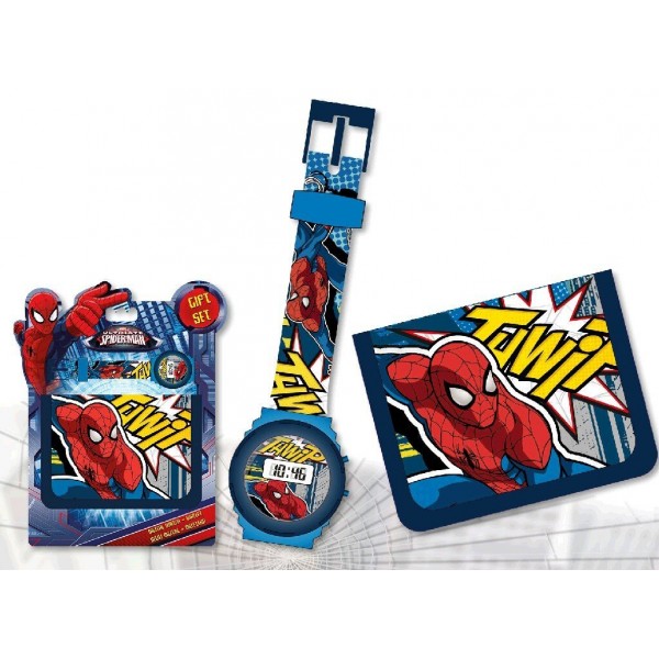 Set portefeuille + montre digitale Spiderman Marvel