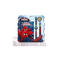 Set Spiderman Bloc Note + montre + stylo 6 couleurs