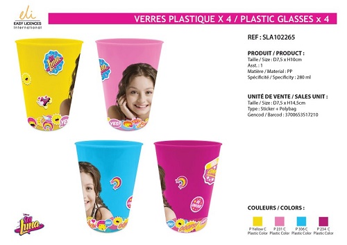 4 Verres en plastique Soy Luna